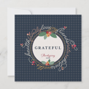 Tarjeta Festiva Gratitud de Acción de Gracias Personalizado Inspir