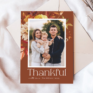 Tarjeta Festiva Gratitud de otoño floreciente Día de Acción de Gra