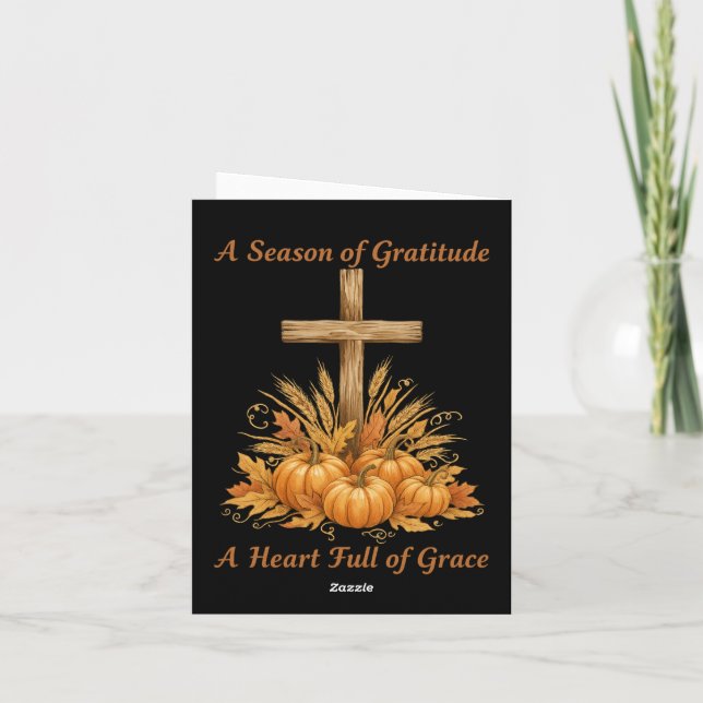 Tarjeta Festiva Gratitude Season Thanksgiving Card (Reverso)