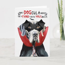 Tarjeta Festiva Great Dane Dog Funny Count DOGcula Halloween