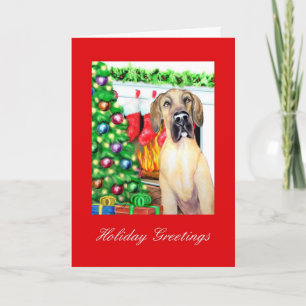 Tarjeta Festiva Great Dane Stockings Fawn UC