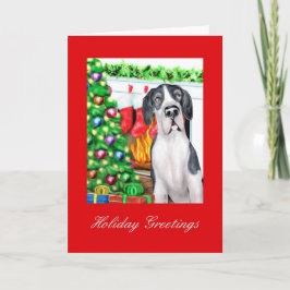Tarjeta Festiva Great Dane Stockings Mantle UC