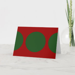 Tarjeta Festiva Green Circles on Red
