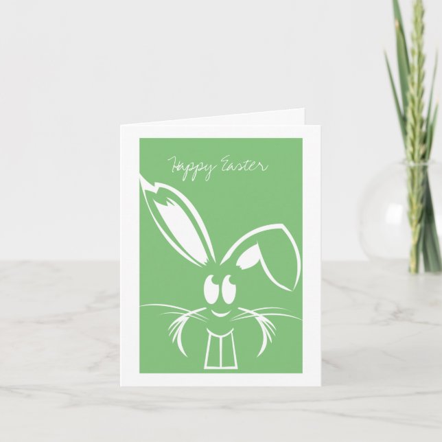 Tarjeta Festiva Green Easter Bunny Cards (Anverso)