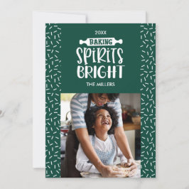 Tarjeta Festiva Green | Foto brillante de los Espíritus de hornead