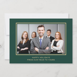 Tarjeta Festiva Green Gold Corporate Business Photo