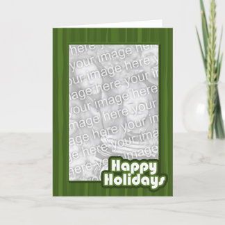Tarjeta Festiva Green Happy Holidays Template