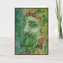 Tarjeta Festiva Green Man Yule Card
