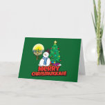 Tarjeta Festiva Green Merry Chrismukkah Judíos y Navidades<br><div class="desc">Feliz Chrismukkah,  tarjeta de felicitación para judíos y Navidades. Si fusionas las festividades,  o conoces a alguien que celebra tanto a judíos como a Navidades,  ¡entonces mándales estas increíbles tarjetas Chrismukkah y snowman menorah!</div>