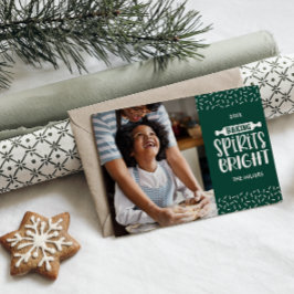 Tarjeta Festiva Green | Navidades que hornean la foto brillante de