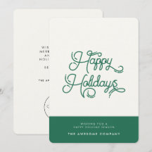 Green Retro vintage Happy Holidays corporate