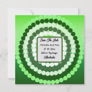 Tarjeta Festiva Green Spotty Spots Save The Date,