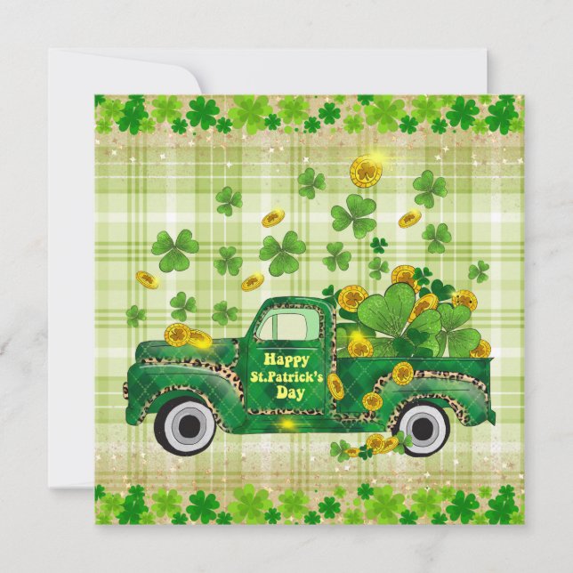 Tarjeta Festiva Green St. Patrick's Delight (Anverso)