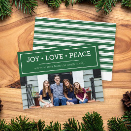 Tarjeta Festiva Green Warm Wike Joy Love Peace Holiday Photo