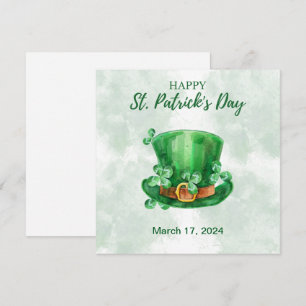 Tarjeta Festiva Green Watercolor St. Patrick's Day