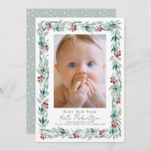 Greeneration Wreath Baby New Year Photo Holiday Ca