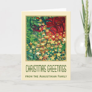 Tarjeta Festiva GREETINAS cristianas de NAVIDAD, estrellas del oro