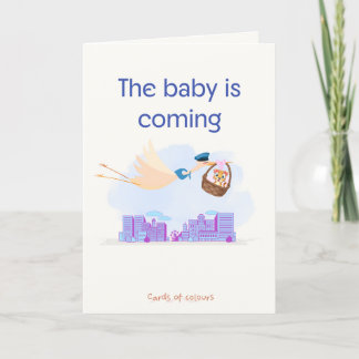 Tarjeta Festiva Greeting card baby is coming 
