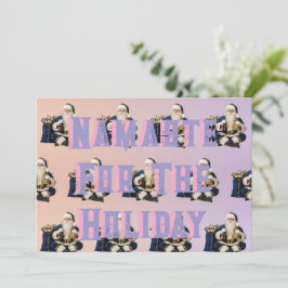 Tarjeta Festiva Greeting card navy blue and pink