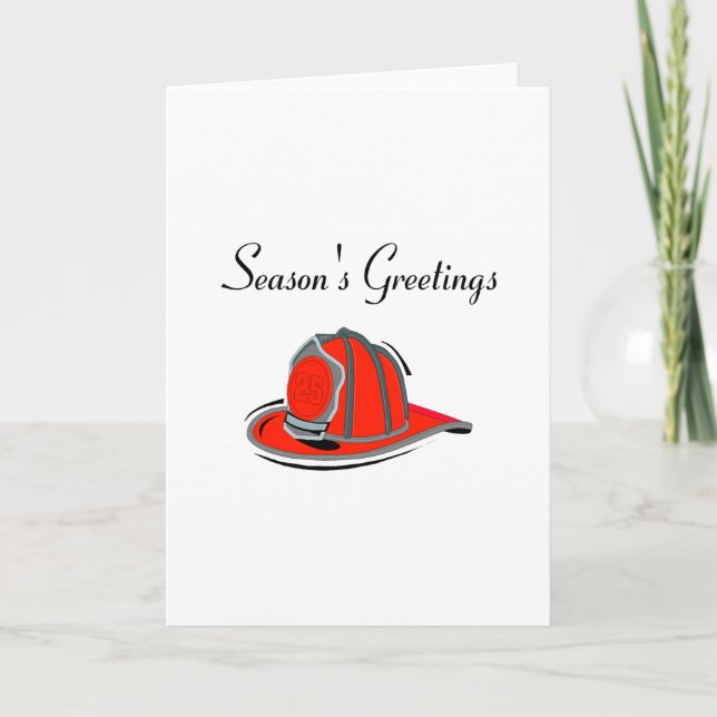 Tarjeta Festiva Greetings de Fireman Seasons (Anverso)