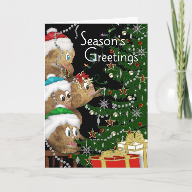 Tarjeta Festiva GREETINGS DE TEMPORADA - Colección DE FAMILIAS DE  (Anverso)