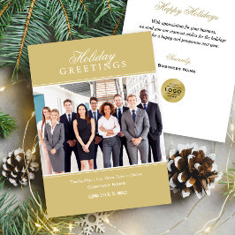 Tarjeta Festiva Greetings Gold Corporate Business Photo