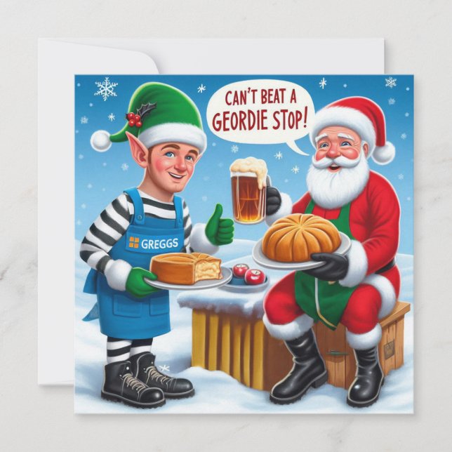 Tarjeta Festiva Greggs de Santa (Anverso)