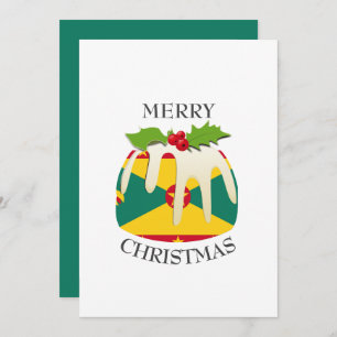 Tarjeta Festiva GRENADA FLAG   Navidades Pudding   Festividad