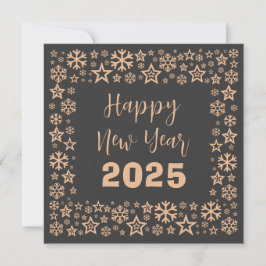 Tarjeta Festiva Grey Square wish card with a lot of golden stars