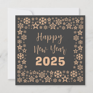 Tarjeta Festiva Grey Square wish card with a lot of golden stars