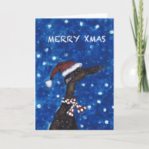 TARJETA FESTIVA GREYHOUND MERRY XMAS