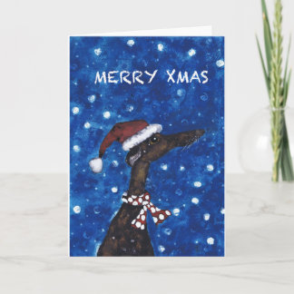 TARJETA FESTIVA GREYHOUND MERRY XMAS
