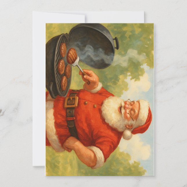Tarjeta Festiva Grilling Santa (Anverso)