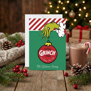 Tarjeta Festiva Grinch Adorno Personalizado