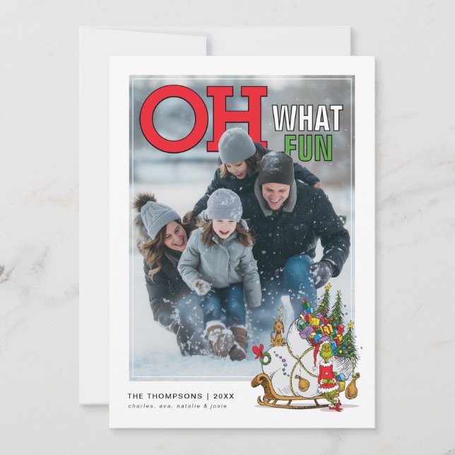 Tarjeta Festiva Grinch & Max Personalized Photo Holiday Card (Anverso)