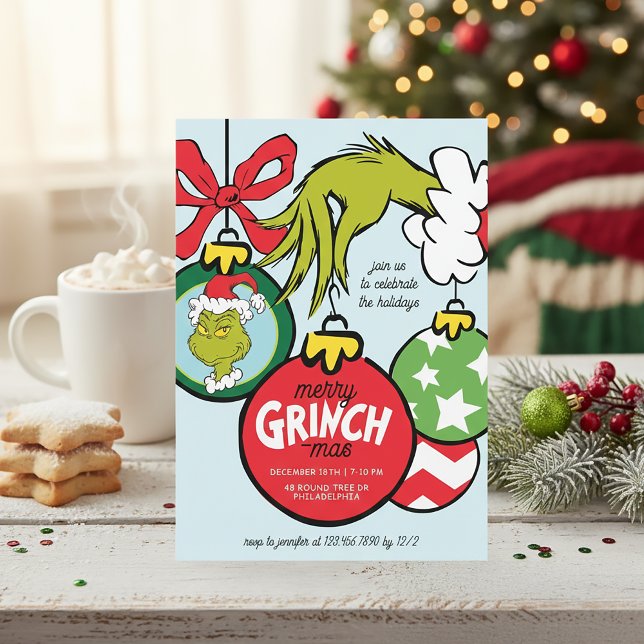 Tarjeta Festiva Grinch Ornament Christmas Party (Subido por el creador)