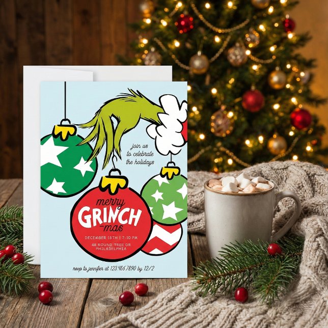 Tarjeta Festiva Grinch Ornament Christmas Party (Subido por el creador)