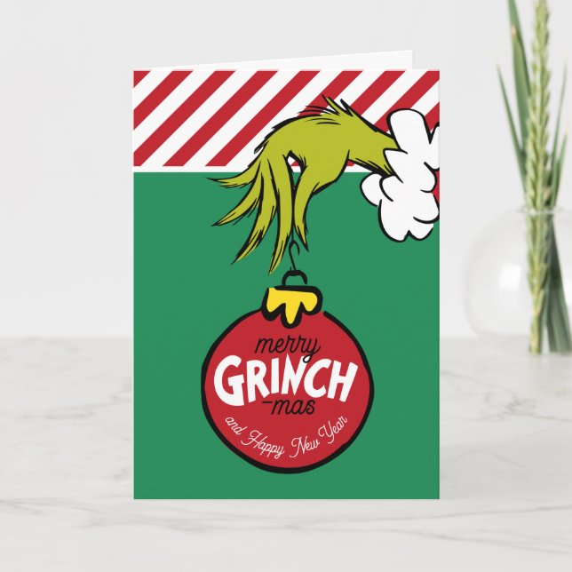Tarjeta Festiva Grinch | Personalized Ornament Holiday (Anverso)
