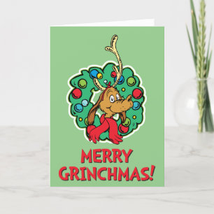 Tarjeta Festiva Grinch   Wreath máximo de Navidades