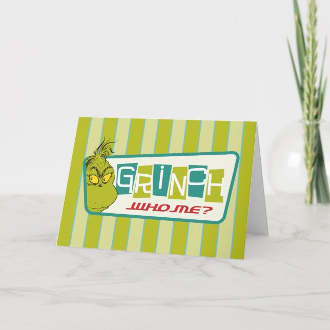 Tarjeta Festiva Grinch - ¿Yo? (Anverso)
