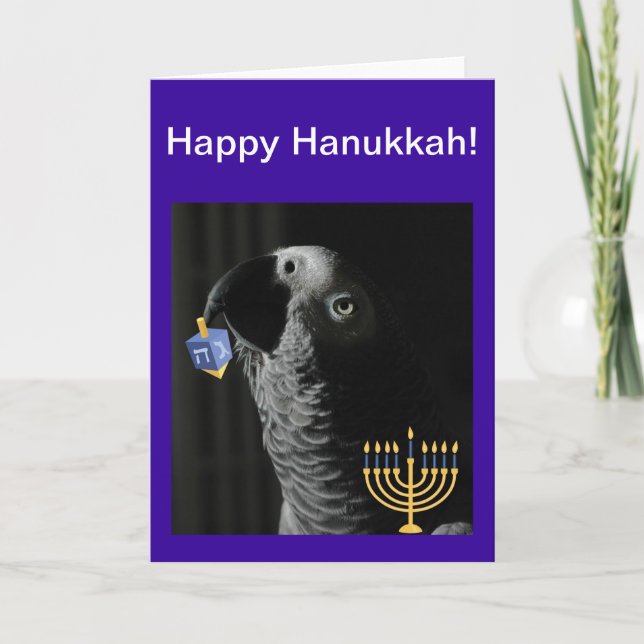 Tarjeta Festiva Gris africano del Congo Hanukkah (Anverso)