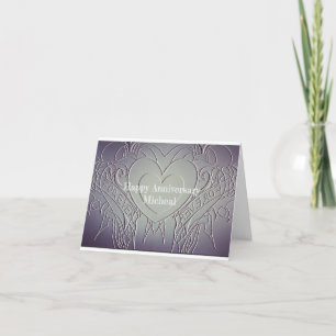 Tarjeta Festiva Gris azul, primer aniversario