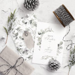 Tarjeta Festiva Gris botánico elegante y moderno<br><div class="desc">Diseño moderno,  elegante y elegante,  de gris botánico,  con un diseño de navidades botánicos de lujo.</div>