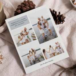 Tarjeta Festiva Gris claro Moderno Neutral 4 Fotoelegante