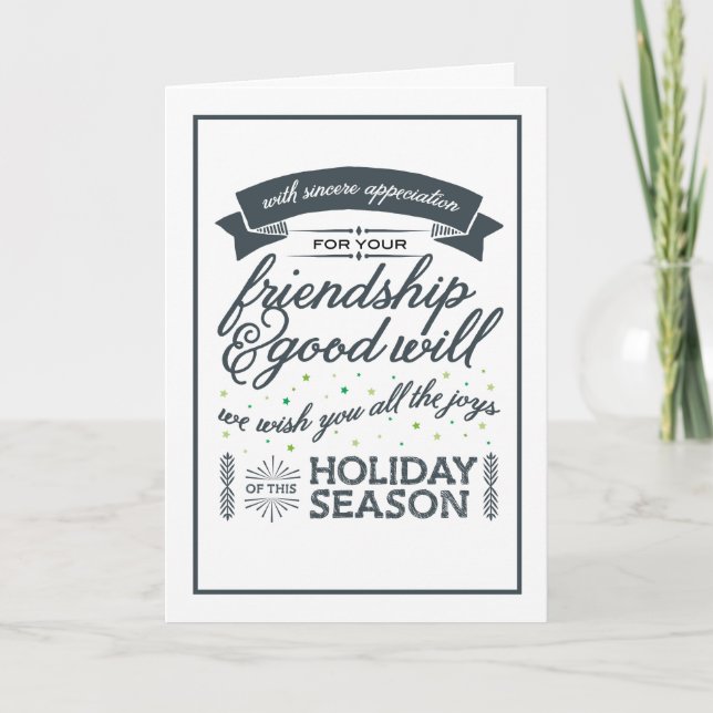 Tarjeta Festiva Gris de la amistad (Anverso)