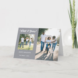 Tarjeta Festiva Gris fotográfico moderno de qué año 3