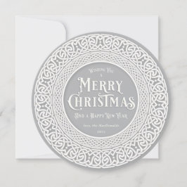 Tarjeta Festiva Gris redondo ventilado + Celta blanco apagado