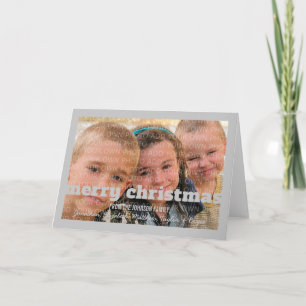 Tarjeta Festiva Gris Typography Merry Christmas Greet Card