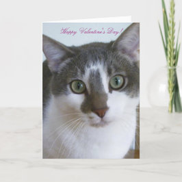 Tarjeta Festiva Gris y El día de San Valentín blanco