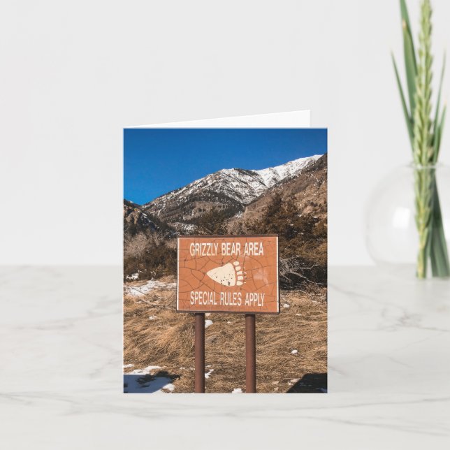 Tarjeta Festiva Grizzly Bear Area - 4" x 5.6" Notecard (Anverso)